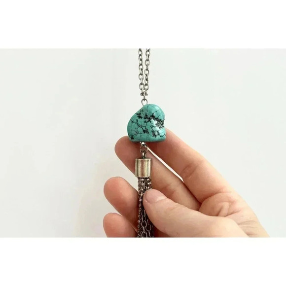 Vintage Turquoise and Silver Necklace - Picture 6 of 7